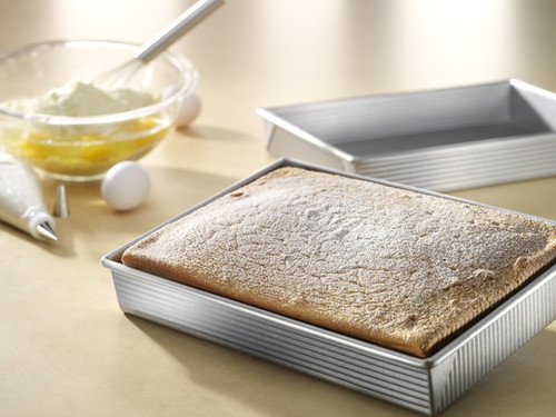 USA Pans 9 x 9 x 2.25 Inch Square Cake Pan, Aluminized Steel with Americoat