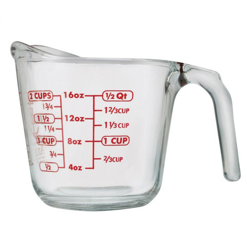 Luvan 34OZ/1000ML Glass Measuring Cup, 4 Cup Glass Measuring Cup With 3  Scales (Ml/Oz/Cup), High Borosilicate Glass Measuring Cup With Handle and