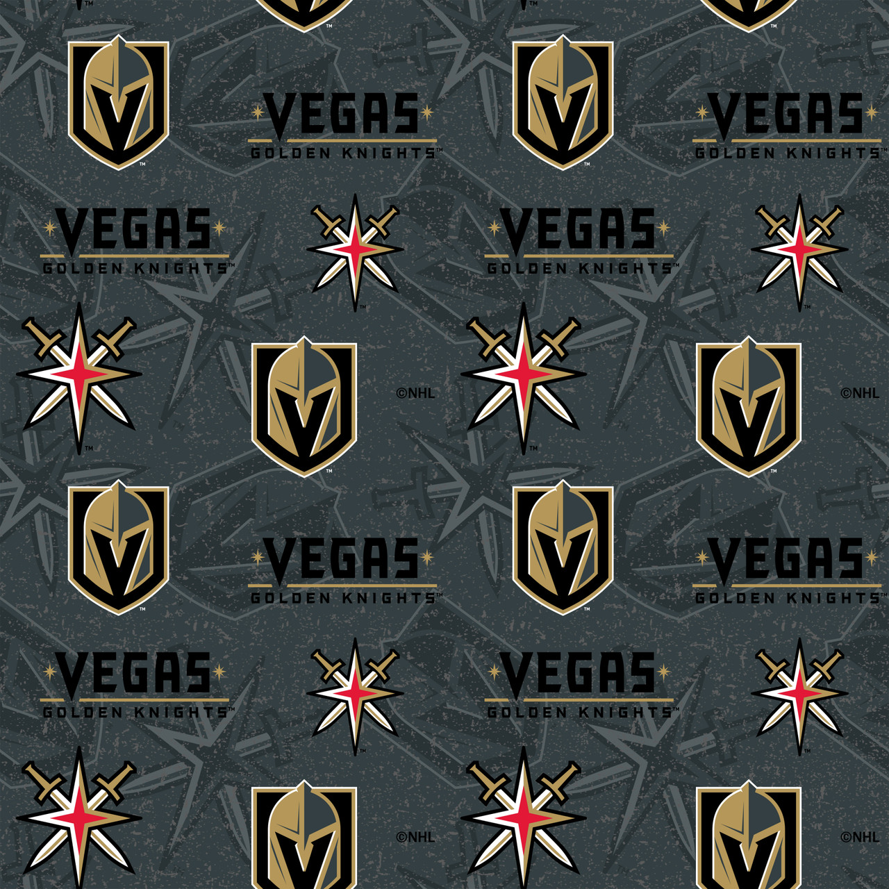 NHL - Las Vegas Knights Tone on Tone Grey Yardage