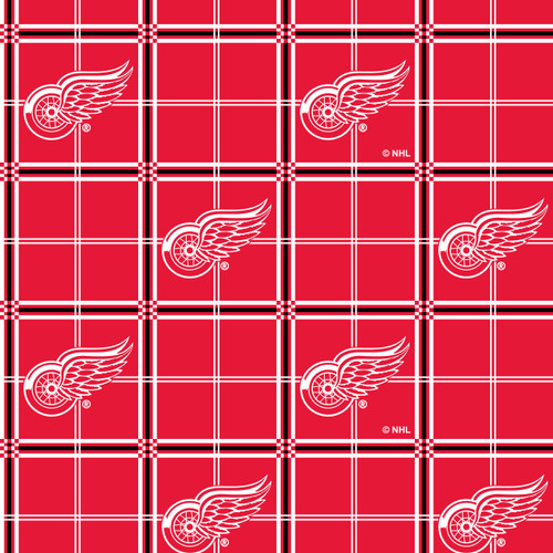 Fleece Detroit Red Wings Buffalo Plaid NHL Hockey Sports Team Logos Fleece  Fabric Print by The Yard (1190win)