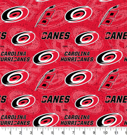 Carolina Hurricanes Cotton Fabric with New Tone on Tone Design-Sold by the Yard
