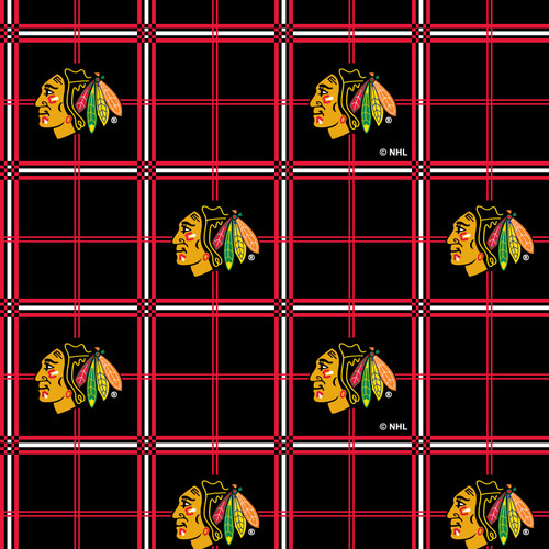 Chicago Blackhawks Flannel Fat Quarter-FQ-023BLK