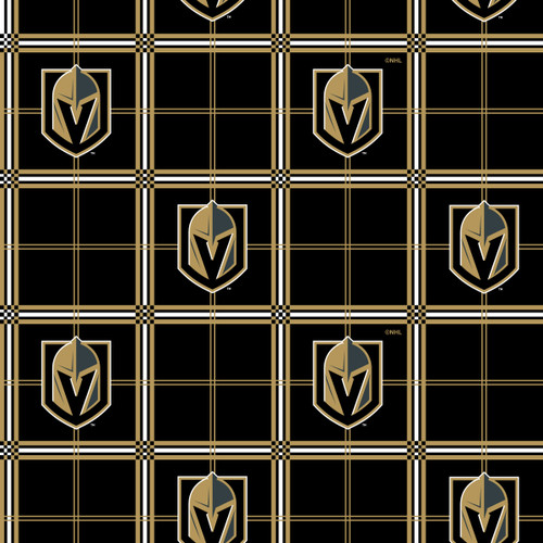 LAS VEGAS GOLDEN KNIGHTS PLAID FLANNEL Fat Quarter-FQ-023KNI LAS VEGAS GOLDEN KNIGHTS PLAID FLANNEL Fat Quarter-FQ-023KNI