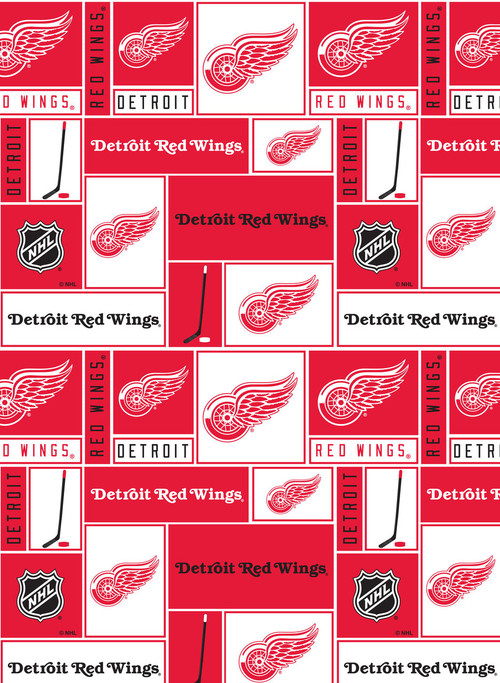 NHL Fleece Fabric Detroit Redwings Fleece Blanket Fabric