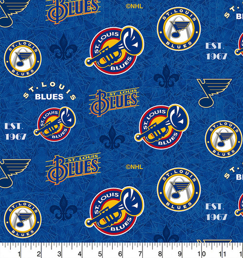 NHL - St. Louis Blues Tone on Tone Blue Yardage