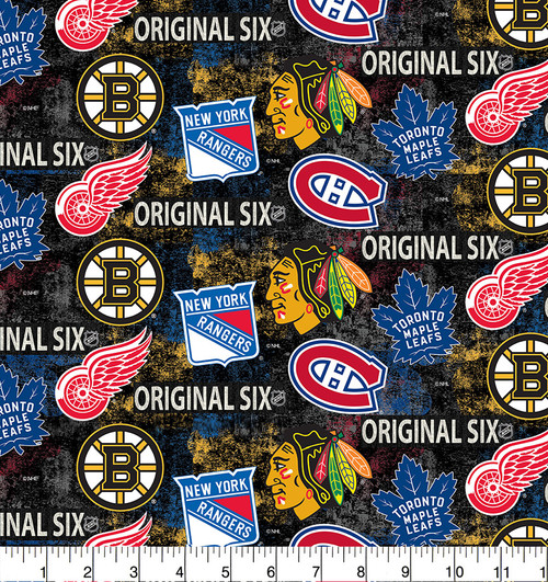 NHL Cotton Fabric Original Six NHL quilting Fabric