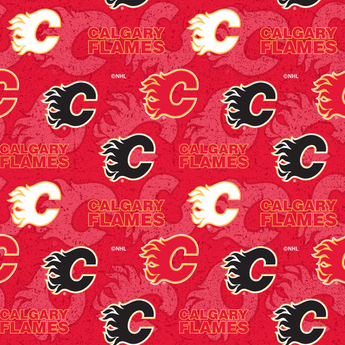 NHL Cotton Fabric Calgary Flames quilting Fabric