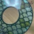 Gyorin green Gold handcrafted Tsuba close up back