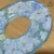 Ajisai & Sakura Iridiscent Blue handcrafted Tsuba close up front