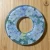 Ajisai & Sakura Iridiscent Blue handcrafted Tsuba front
