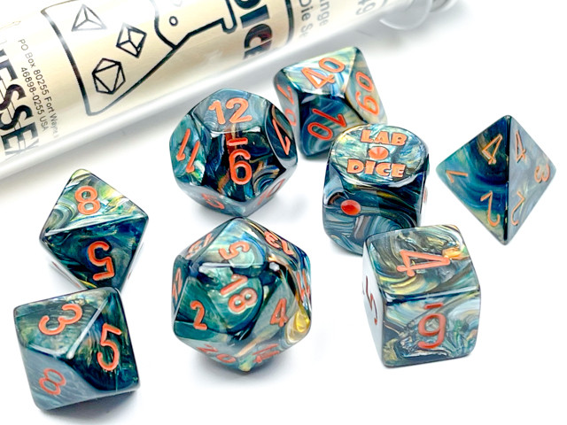CHX 30049 RPG Dice Set: Lab Dice Lustrous Alpestris Orange - The