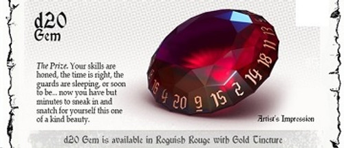 Polyhero Dice: Rogue D20 Gem Roguish Rouge