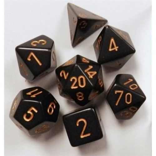 CHX 25428 RPG Dice Set: Opaque Black Gold