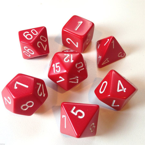CHX 25404 RPG Dice Set: Opaque Red White