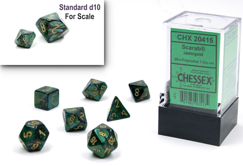 CHX 20415: Mini Dice Scarab Jade Gold