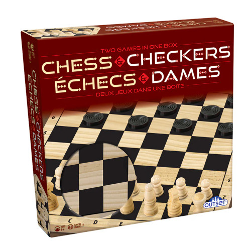 Outset: Chess & Checkers Wooden 2 in 1 Set