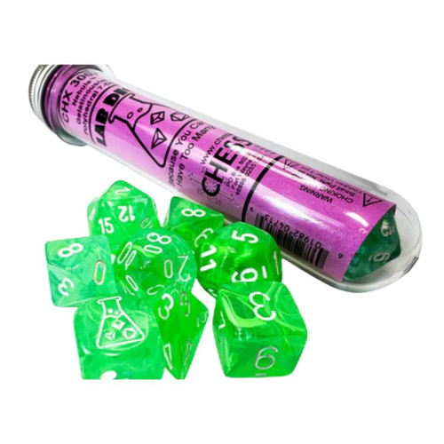 CHX 30074 RPG Dice Set: Lab Dice Nebula Gelatinous White
