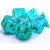 CHX 27585 RPG Dice Set: Borealis Teal/Gold Luminary