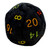 Jumbo D20 Plush Black Rainbow