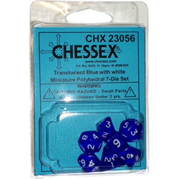 CHX 23056 RPG Dice Set: Translucent Mini Blue White