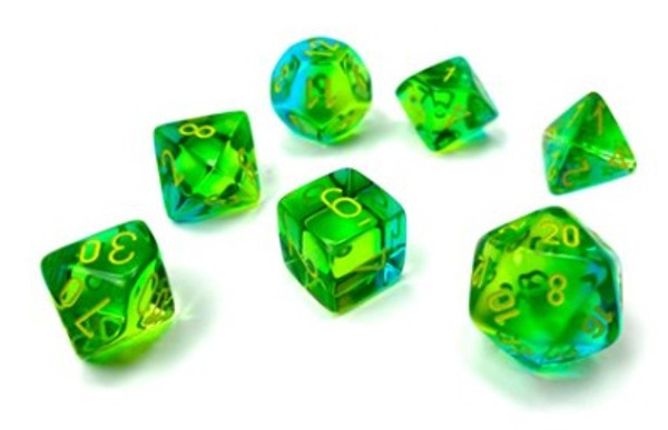 CHX 26466 RPG Dice Set: Gemini Translucent Green Teal Yellow