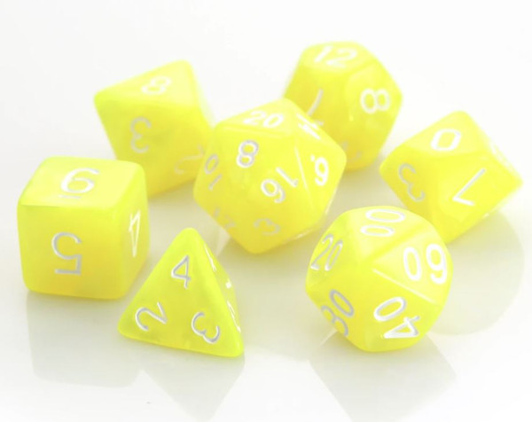 Die Hard Poly RPG Dice Set: Yellow Swirl White
