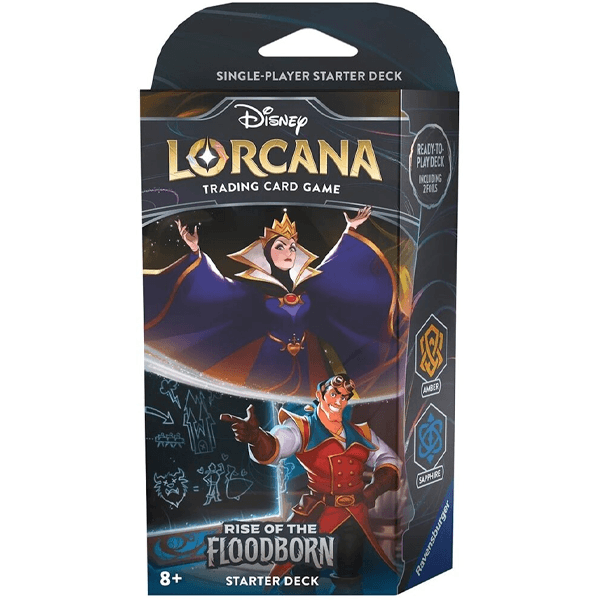 Disney Lorcana: Rise of the Floodborn Single Player Starter Deck: Amber and Sapphire