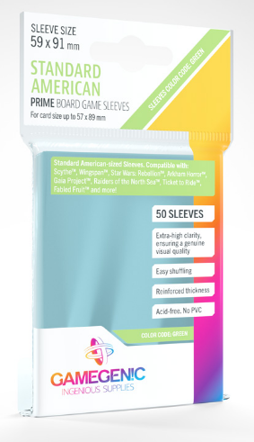 Card Sleeves: Gamegenic: Standard American Prime: Code Green