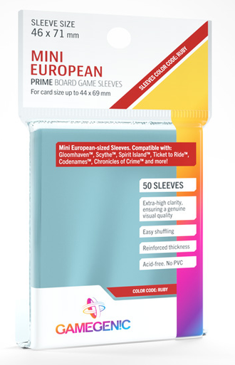 Card Sleeves: Gamegenic: Mini European Prime: Code Ruby
