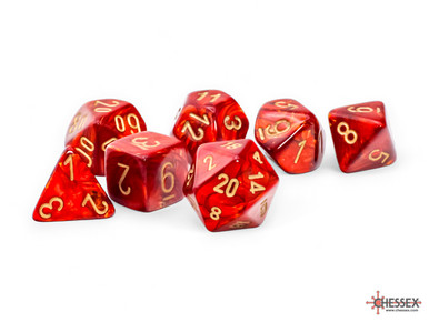 CHX 22414 MEGA-HEDRAL RPG Dice Set: Scarab Scarlet Gold