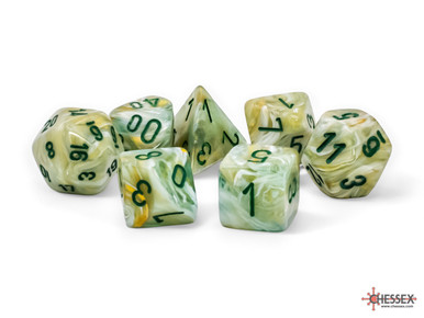 CHX 22409 MEGA-HEDRAL RPG Dice Set: Marble Green Dark Green
