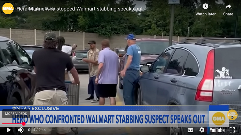 Good Guy with a Gun: Armed Marine Stops Walmart Knife Attacker Without Firing a Shot