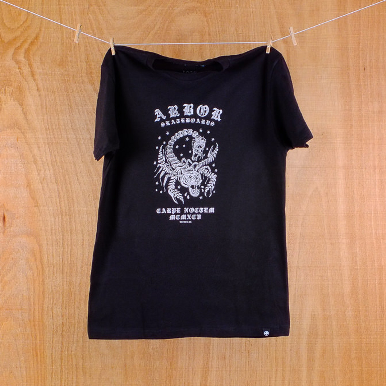 Arbor Sting Black Tee Shirt Large The Longboard Store