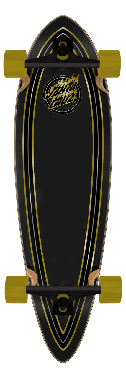 Santa Cruz Holo Flame Dot Pintail Longboard Complete - The