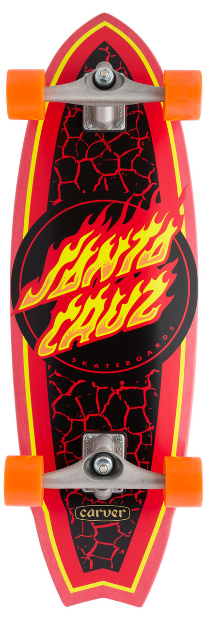 Santa Cruz Flame Dot Shark Carver Cruiser Skateboard Complete