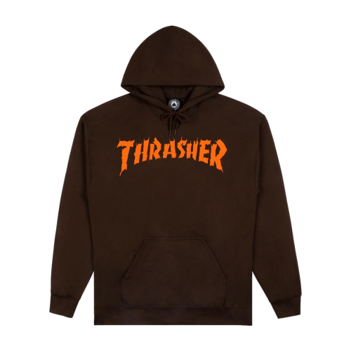 Thrasher Burn it Down Chocolate Hoodie - The Longboard Store