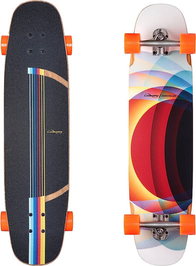 Compact and comfy, the Loaded Chinchiller is a carving and pumping board designed for maximum fun. Mild rocker and concave, subtle flex, and easy handling make it accessible and intuitive, while the symmetrical shape and mellow kicks offer the versatility to add a bit of freestyle and freeride spice to your daily ride.
• Length: 34″ / 86.4 cm
• Width: 8.5″ / 21.6 cm
• Wheelbase: 21″ / 53.3 cm
• Profile: rocker
• Flex: subtle
• Weight (deck only): 3.1 lb / 1.4 kg
• Length: 34″ / 86.4 cm
• Width: 8.5″ / 21.6 cm
• Wheelbase: 21″ / 53.3 cm
• Profile: rocker
• Flex: subtle
• Weight (deck only): 3.1 lb / 1.4 kg Compact and comfy, the Loaded Chinchiller is a carving and pumping board designed for maximum fun. Mild rocker and concave, subtle flex, and easy handling make it accessible and intuitive, while the symmetrical shape and mellow kicks offer the versatility to add a bit of freestyle and freeride spice to your daily ride.
• Length: 34″ / 86.4 cm
• Width: 8.5″ / 21.6 cm
• Wheelbase: 21″ / 53.3 cm
• Profile: rocker
• Flex: subtle
• Weight (deck only): 3.1 lb / 1.4 kg
• Length: 34″ / 86.4 cm
• Width: 8.5″ / 21.6 cm
• Wheelbase: 21″ / 53.3 cm
• Profile: rocker
• Flex: subtle
• Weight (deck only): 3.1 lb / 1.4 kg