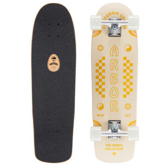 L: 28.75" | W: 8.25" | WB: 15.25"
Mellow concave and a wide standing platform make this cruiser comfortable, fun, and functional.
Materials & Components
Deck
7 Ply Sustainable Canadian Maple
Wood material comes from sustainable sources of supply
Wood by-product is reclaimed for use in other products
Trucks
Arbor Branded HBP Truck 5.0”
Wheels
Arbor Easyrider Series - Bogart
Mini-cruiser wheels for all-around skating
Intended for carving and quick commutes
Size: 61mm // Durometer: 78A
Contact Patch: 36.0mm // Offset: 2.5mm
Momentum Core: Dampens bumpy rides
Venice Formula: Soft and grippy
Other Components
ABEC 7 Bearings with Spacers
1/8" Hard Risers
Die-Cut Griptape L: 28.75" | W: 8.25" | WB: 15.25"
Mellow concave and a wide standing platform make this cruiser comfortable, fun, and functional.
Materials & Components
Deck
7 Ply Sustainable Canadian Maple
Wood material comes from sustainable sources of supply
Wood by-product is reclaimed for use in other products
Trucks
Arbor Branded HBP Truck 5.0”
Wheels
Arbor Easyrider Series - Bogart
Mini-cruiser wheels for all-around skating
Intended for carving and quick commutes
Size: 61mm // Durometer: 78A
Contact Patch: 36.0mm // Offset: 2.5mm
Momentum Core: Dampens bumpy rides
Venice Formula: Soft and grippy
Other Components
ABEC 7 Bearings with Spacers
1/8" Hard Risers
Die-Cut Griptape