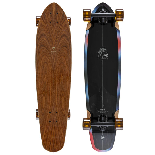 L: 35.00" | W: 8.625" | WB: 21.375"
A single-kick carver designed to be agile for all of your out-and-about missions.
MATERIALS & COMPONENTS
DECK
7 Ply Sustainable Canadian Maple
Palisander Wood Topsheet
Wood material comes from sustainable sources of supply
Wood by-product is reclaimed for use in other products
TRUCKS
Paris Reverse 50° 150mm Trucks
WHEELS
Arbor Easyrider Series - Mosh
Softer street wheel for control and grip
Designed for a good cruise and then some
Size: 65mm // Durometer: 78A
OTHER COMPONENTS
ABEC 7 Bearings with Spacers
1/8" Paris Risers
Recycled Glass Re-Grit L: 35.00" | W: 8.625" | WB: 21.375"
A single-kick carver designed to be agile for all of your out-and-about missions.
MATERIALS & COMPONENTS
DECK
7 Ply Sustainable Canadian Maple
Palisander Wood Topsheet
Wood material comes from sustainable sources of supply
Wood by-product is reclaimed for use in other products
TRUCKS
Paris Reverse 50° 150mm Trucks
WHEELS
Arbor Easyrider Series - Mosh
Softer street wheel for control and grip
Designed for a good cruise and then some
Size: 65mm // Durometer: 78A
OTHER COMPONENTS
ABEC 7 Bearings with Spacers
1/8" Paris Risers
Recycled Glass Re-Grit