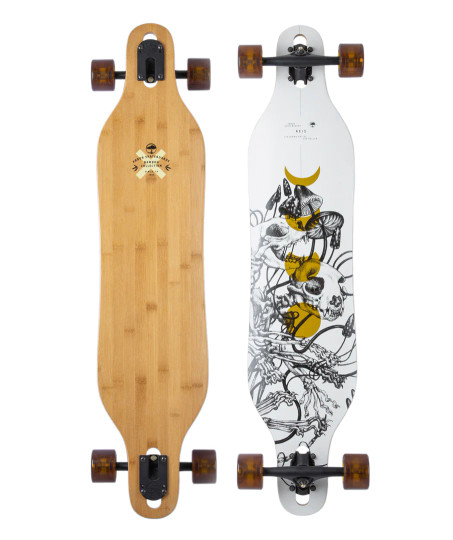 L: 40.00" | W: 8.75" | WB: 30.50"
Carbonized Bamboo Topsheet
A snowboard-inspired drop-through for easy around town cruising, relaxed commutes, and mellow downhill.
Artist: Zoe Keller
MATERIALS & COMPONENTS
DECK
8 Ply Sustainable Canadian Maple & Carbonized Bamboo Topsheet
Wood material comes from sustainable sources of supply
Wood by-product is reclaimed for use in other products
TRUCKS
Paris Reverse 50° 180mm
WHEELS
Arbor Easyrider Series - Outlook
Designed for carving and cruising
Larger shape increases rolling speed
Size: 69mm // Durometer: 78A
Contact Patch: 44.0mm // Offset: 0.0mm
Momentum Core: Dampens bumpy rides
Venice Formula: Soft and grippy
OTHER COMPONENTS
ABEC 7 Bearings with Spacers
Recycled Glass Re-Grit L: 40.00" | W: 8.75" | WB: 30.50"
Carbonized Bamboo Topsheet
A snowboard-inspired drop-through for easy around town cruising, relaxed commutes, and mellow downhill.
Artist: Zoe Keller
MATERIALS & COMPONENTS
DECK
8 Ply Sustainable Canadian Maple & Carbonized Bamboo Topsheet
Wood material comes from sustainable sources of supply
Wood by-product is reclaimed for use in other products
TRUCKS
Paris Reverse 50° 180mm
WHEELS
Arbor Easyrider Series - Outlook
Designed for carving and cruising
Larger shape increases rolling speed
Size: 69mm // Durometer: 78A
Contact Patch: 44.0mm // Offset: 0.0mm
Momentum Core: Dampens bumpy rides
Venice Formula: Soft and grippy
OTHER COMPONENTS
ABEC 7 Bearings with Spacers
Recycled Glass Re-Grit