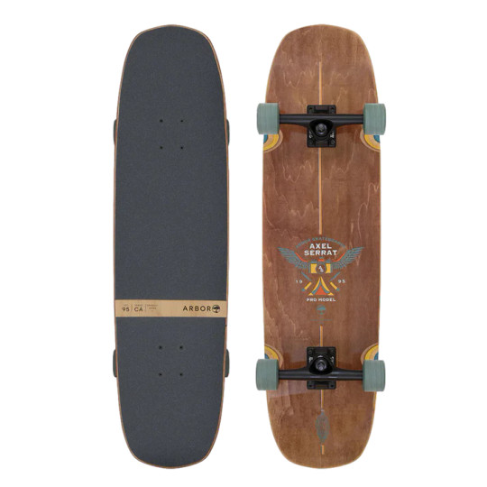 The Arbor Axel Serrat Pro 34 Crosscut Longboard Complete is the axel serrat's smaller shape that delivers versatility for skating it all: street, park, cruiser runs, and downhill.
Deck
7 Ply Sustainable Canadian Maple
Wood material comes from sustainable sources of supply
Wood by-product is reclaimed for use in other products
Trucks
Paris Street 169mm
Wheels
Signature Series Suave - Axel Serrat Wheels
Designed for hybrid skating, bombing, and slashing
Great for freeride and urban environments
Size: 58.0mm // Durometer: 80A
Contact Patch: 34.0mm // Offset: 0.0mm
Groovetube Core: Speed and durability
Slicks Formula: Less grip and more slip
Other Components
ABEC 7 Bearings with Spacers
1/8" Hard Risers
Die-Cut Griptape The Arbor Axel Serrat Pro 34 Crosscut Longboard Complete is the axel serrat's smaller shape that delivers versatility for skating it all: street, park, cruiser runs, and downhill.
Deck
7 Ply Sustainable Canadian Maple
Wood material comes from sustainable sources of supply
Wood by-product is reclaimed for use in other products
Trucks
Paris Street 169mm
Wheels
Signature Series Suave - Axel Serrat Wheels
Designed for hybrid skating, bombing, and slashing
Great for freeride and urban environments
Size: 58.0mm // Durometer: 80A
Contact Patch: 34.0mm // Offset: 0.0mm
Groovetube Core: Speed and durability
Slicks Formula: Less grip and more slip
Other Components
ABEC 7 Bearings with Spacers
1/8" Hard Risers
Die-Cut Griptape