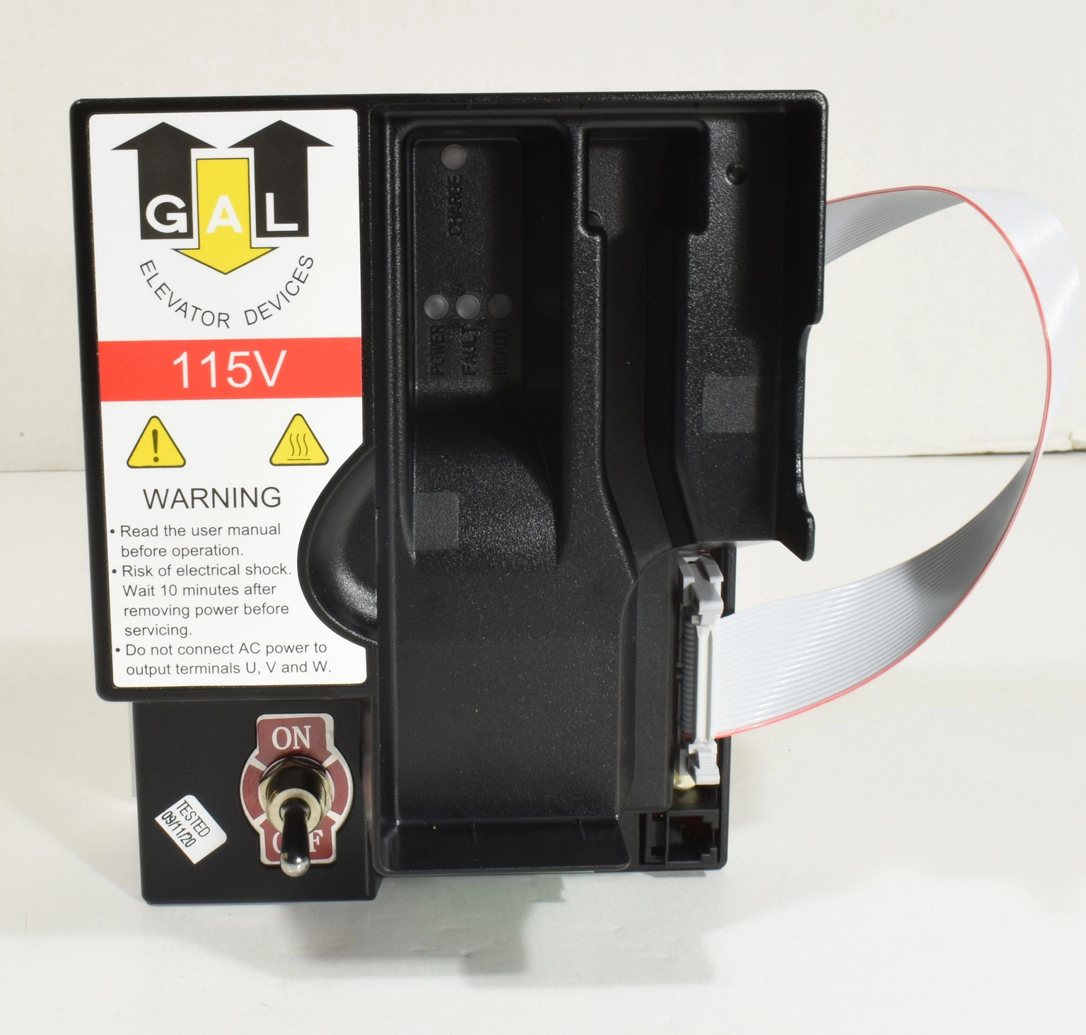 Front view of GAL MOVFR-0099N harmonic elevator door operator with enclosed VVVF drive