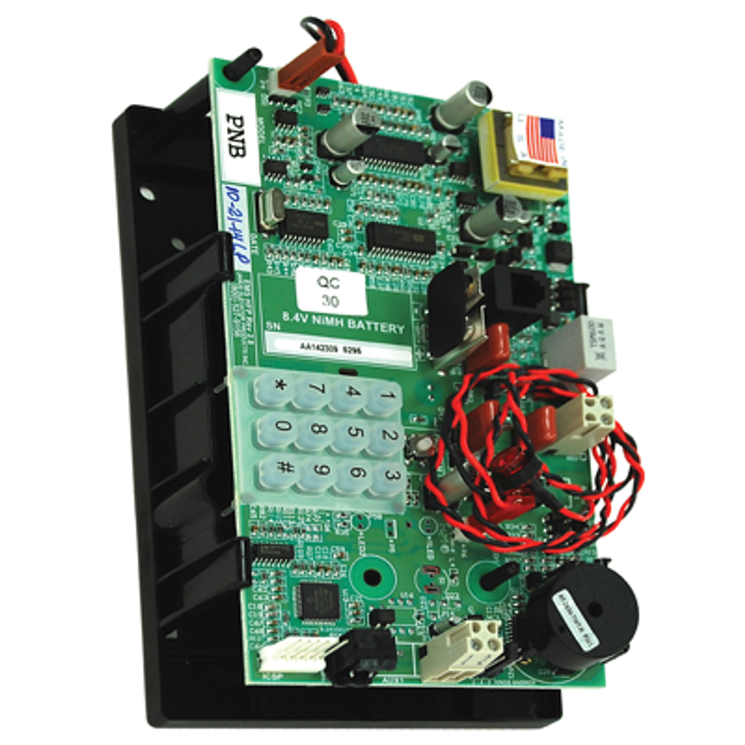 PNB-R-A elevator emergency phone circuit board with keypad and speaker components