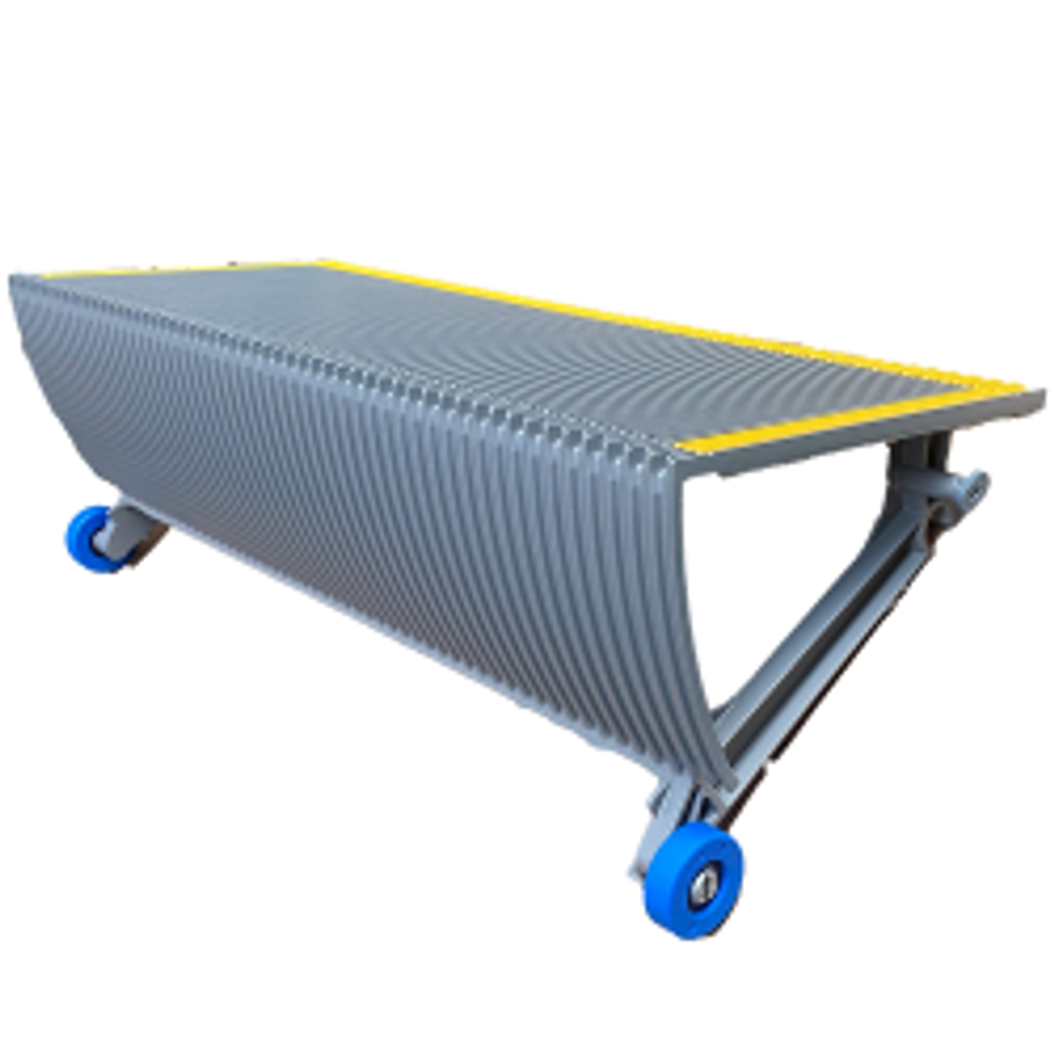 Schindler AE Style escalator steps in 1000mm widths – silver aluminum construction