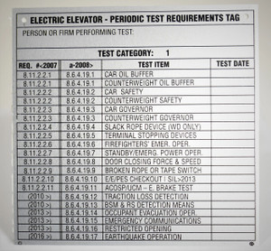 Periodic Test Requirements Tag - (F-1055) Periodic Test Requirements Tag - (F-1055)