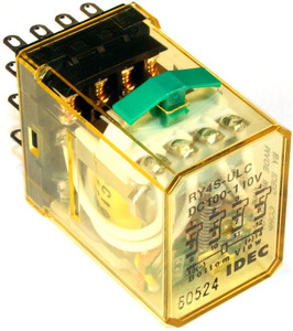 RY4S-ULC-DC110V – Relay, 5 A 110 VDC Ice Cube , 4 pole  w/ light & Check Button