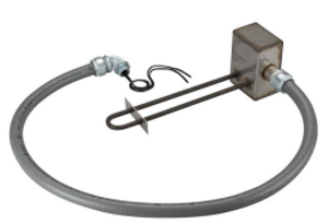 TH120F flexible conduit oil heater with 40" lead, 275W 120VAC hardwired installation TH120F flexible conduit oil heater with 40" lead, 275W 120VAC hardwired installation