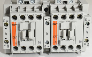 CAU7-12-24-220W – Reversing contactor w/main amperage and voltage of 12amp and 200-240V-AC coil respectively Total 2NO/4NC auxiliaries CAU7-12-24-220W – Reversing contactor w/main amperage and voltage of 12amp and 200-240V-AC coil respectively Total 2NO/4NC auxiliaries