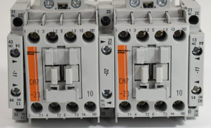 CAU7-23-44-120 – Reversing contactor w/main amperage and voltage of 23amp and 120V-AC coil respectively Total 4NO/4NC auxiliaries CAU7-23-44-120 – Reversing contactor w/main amperage and voltage of 23amp and 120V-AC coil respectively Total 4NO/4NC auxiliaries
