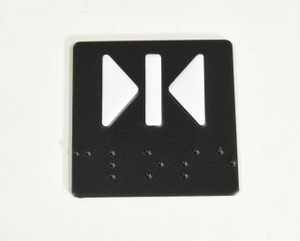 Door Close Braille Plate – 4x4, White
